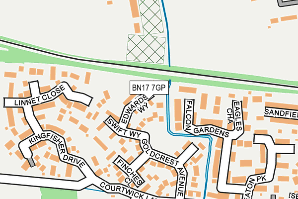 BN17 7GP map - OS OpenMap – Local (Ordnance Survey)