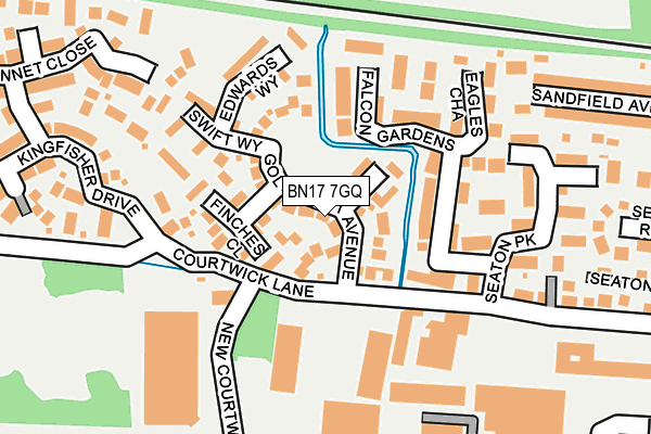 BN17 7GQ map - OS OpenMap – Local (Ordnance Survey)