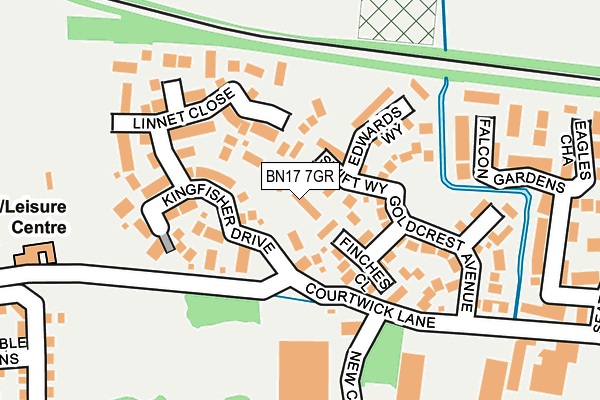 BN17 7GR map - OS OpenMap – Local (Ordnance Survey)
