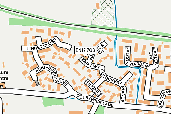 BN17 7GS map - OS OpenMap – Local (Ordnance Survey)