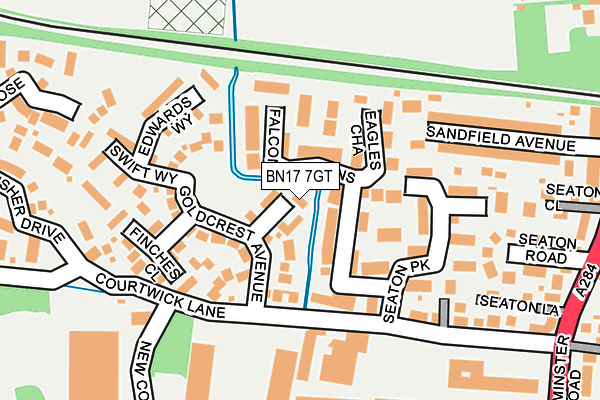BN17 7GT map - OS OpenMap – Local (Ordnance Survey)