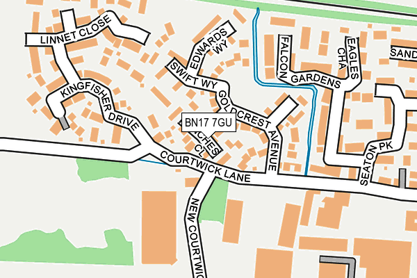 BN17 7GU map - OS OpenMap – Local (Ordnance Survey)