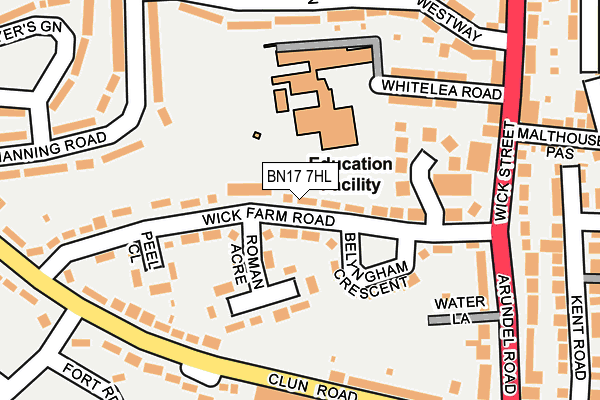 BN17 7HL map - OS OpenMap – Local (Ordnance Survey)