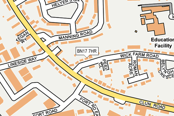 BN17 7HR map - OS OpenMap – Local (Ordnance Survey)