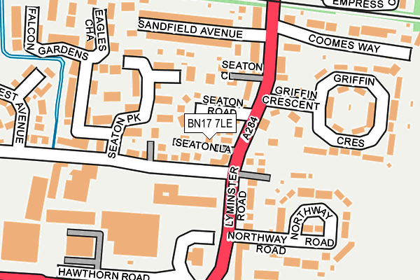 BN17 7LE map - OS OpenMap – Local (Ordnance Survey)