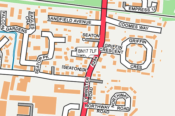 BN17 7LF map - OS OpenMap – Local (Ordnance Survey)
