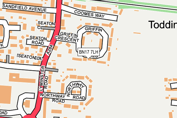 BN17 7LH map - OS OpenMap – Local (Ordnance Survey)