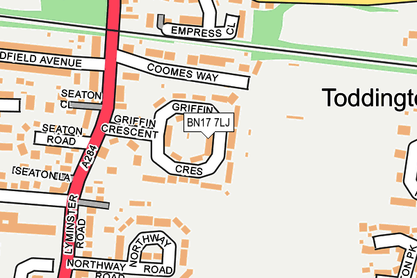 BN17 7LJ map - OS OpenMap – Local (Ordnance Survey)