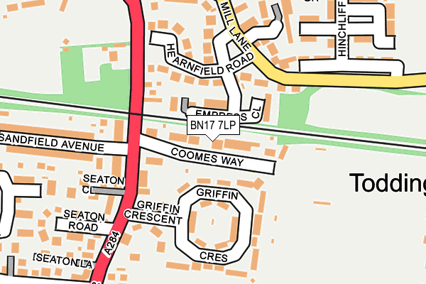 BN17 7LP map - OS OpenMap – Local (Ordnance Survey)