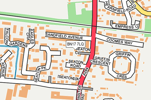 BN17 7LQ map - OS OpenMap – Local (Ordnance Survey)