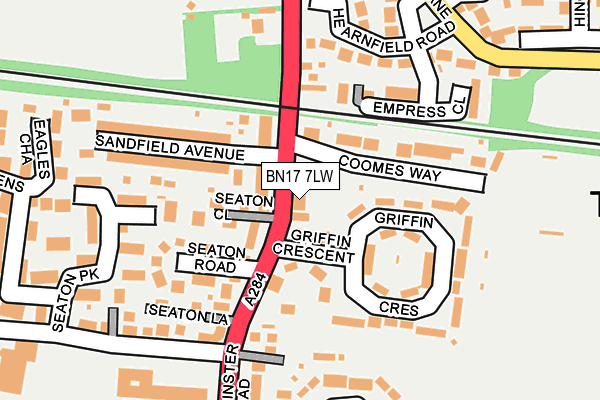 BN17 7LW map - OS OpenMap – Local (Ordnance Survey)
