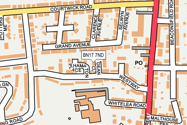 BN17 7ND map - OS OpenMap – Local (Ordnance Survey)