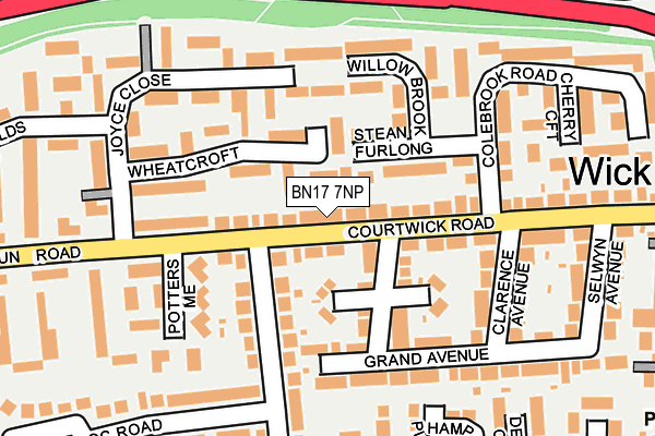 BN17 7NP map - OS OpenMap – Local (Ordnance Survey)