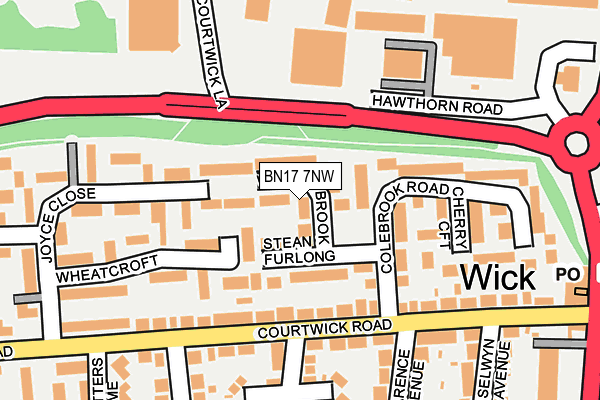 BN17 7NW map - OS OpenMap – Local (Ordnance Survey)
