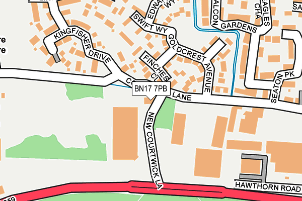 BN17 7PB map - OS OpenMap – Local (Ordnance Survey)