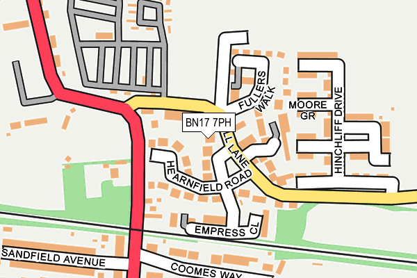 BN17 7PH map - OS OpenMap – Local (Ordnance Survey)