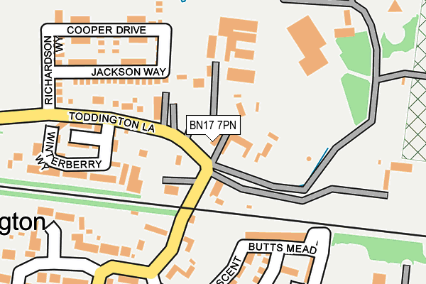 BN17 7PN map - OS OpenMap – Local (Ordnance Survey)