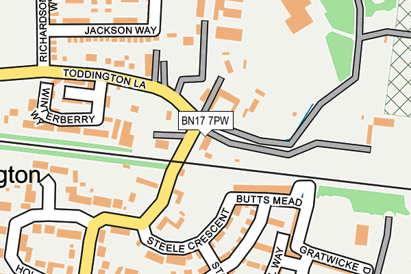 BN17 7PW map - OS OpenMap – Local (Ordnance Survey)