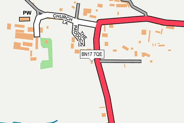 BN17 7QE map - OS OpenMap – Local (Ordnance Survey)