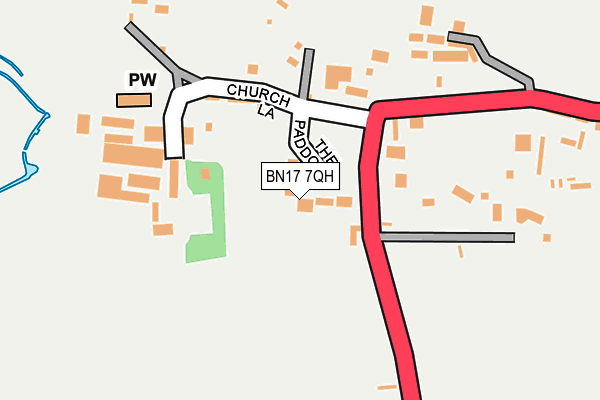 BN17 7QH map - OS OpenMap – Local (Ordnance Survey)