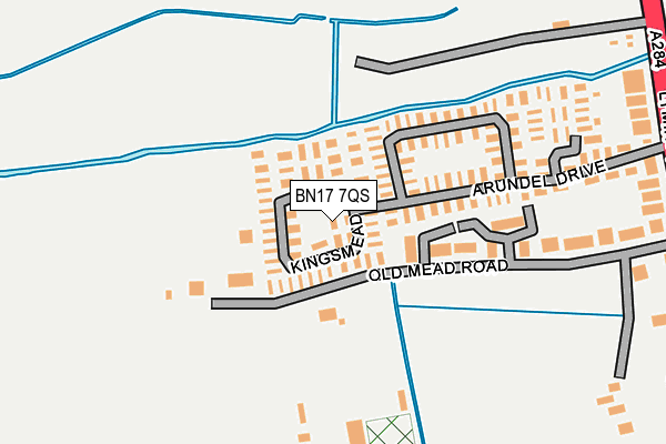 BN17 7QS map - OS OpenMap – Local (Ordnance Survey)