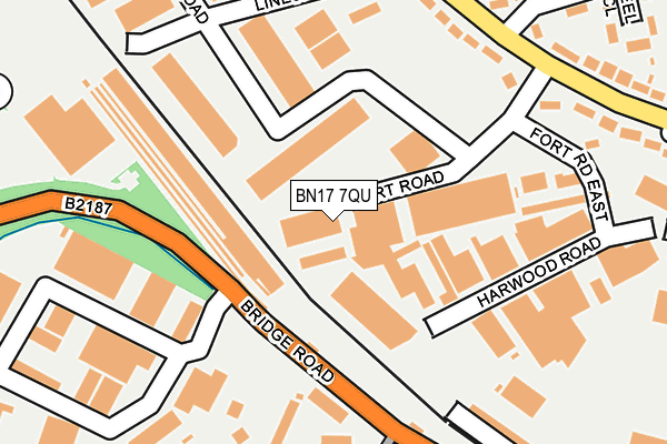 BN17 7QU map - OS OpenMap – Local (Ordnance Survey)