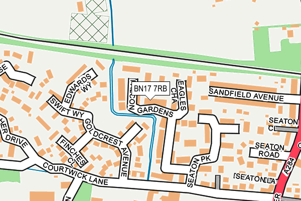 BN17 7RB map - OS OpenMap – Local (Ordnance Survey)