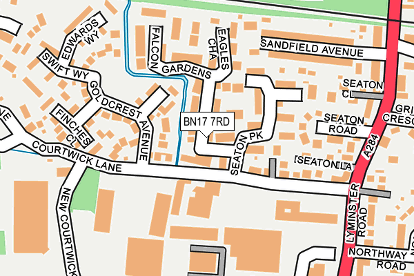 BN17 7RD map - OS OpenMap – Local (Ordnance Survey)