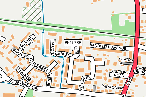 BN17 7RF map - OS OpenMap – Local (Ordnance Survey)