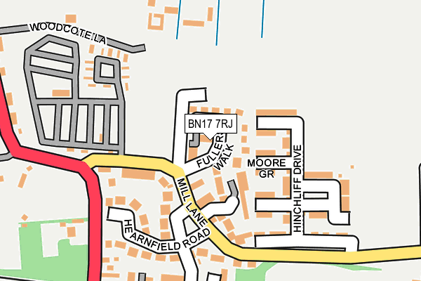 BN17 7RJ map - OS OpenMap – Local (Ordnance Survey)