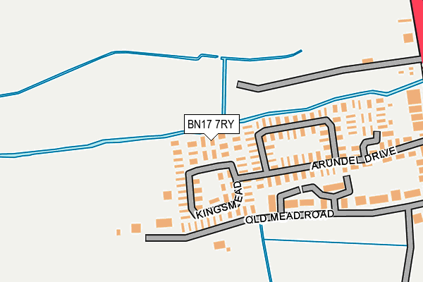 BN17 7RY map - OS OpenMap – Local (Ordnance Survey)