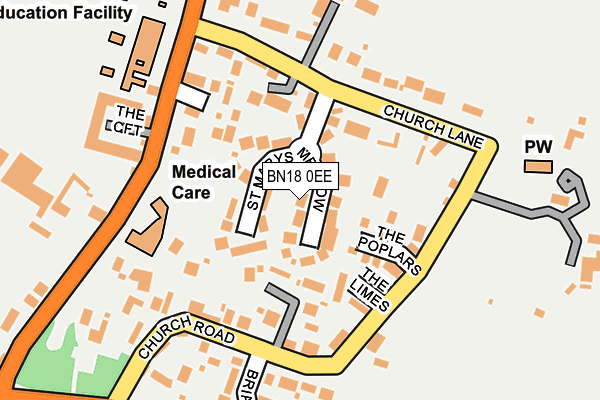 BN18 0EE map - OS OpenMap – Local (Ordnance Survey)