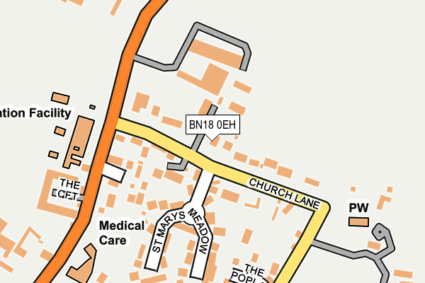 BN18 0EH map - OS OpenMap – Local (Ordnance Survey)