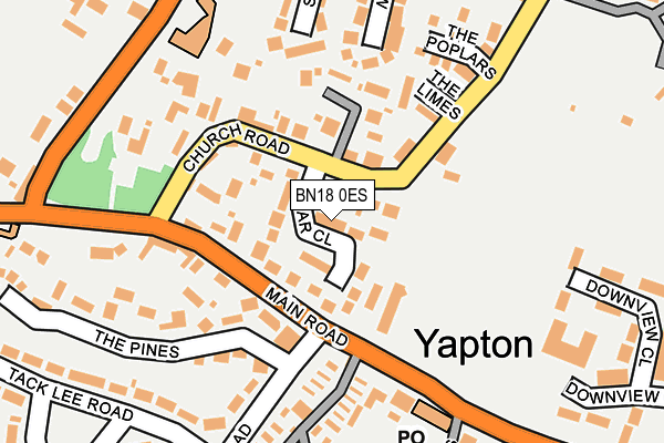 BN18 0ES map - OS OpenMap – Local (Ordnance Survey)