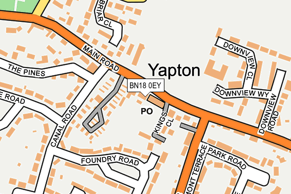 BN18 0EY map - OS OpenMap – Local (Ordnance Survey)