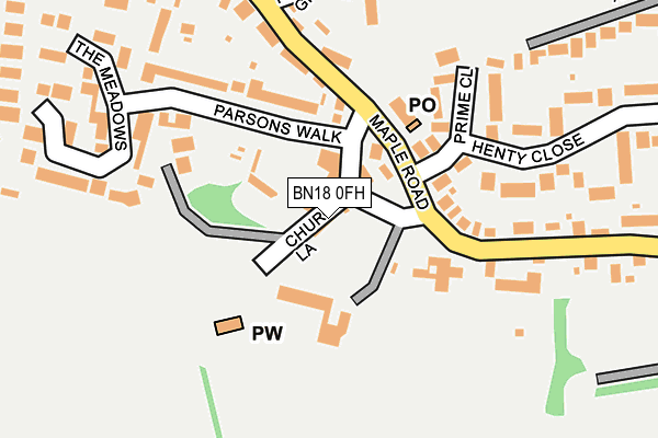 BN18 0FH map - OS OpenMap – Local (Ordnance Survey)