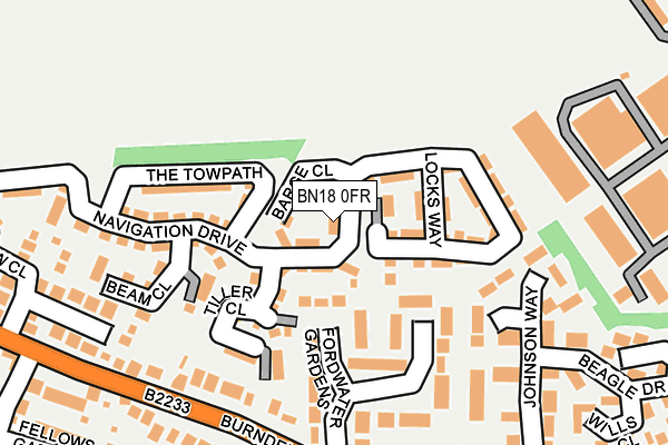 BN18 0FR map - OS OpenMap – Local (Ordnance Survey)
