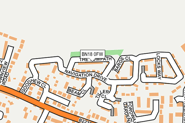 BN18 0FW map - OS OpenMap – Local (Ordnance Survey)