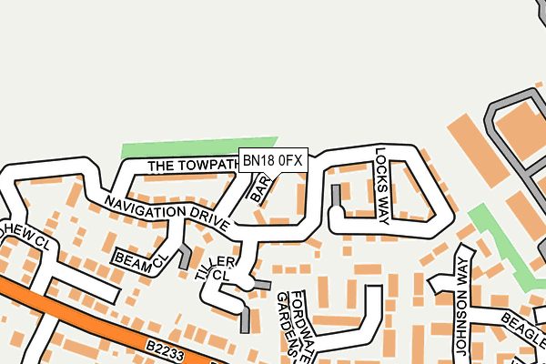 BN18 0FX map - OS OpenMap – Local (Ordnance Survey)