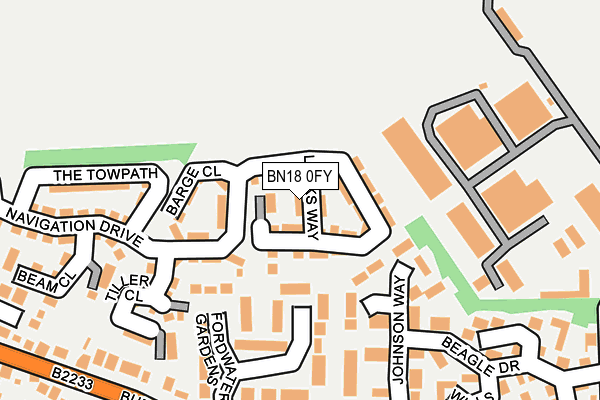 BN18 0FY map - OS OpenMap – Local (Ordnance Survey)