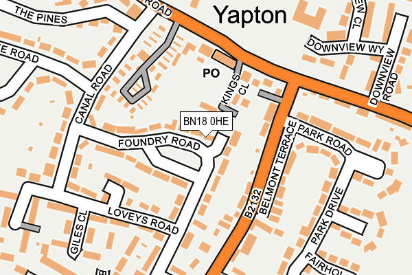 BN18 0HE map - OS OpenMap – Local (Ordnance Survey)