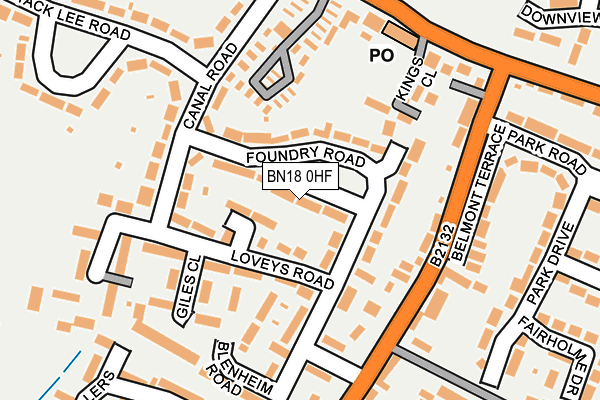 BN18 0HF map - OS OpenMap – Local (Ordnance Survey)