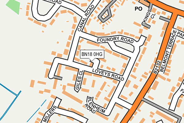 BN18 0HG map - OS OpenMap – Local (Ordnance Survey)