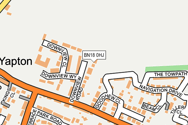 BN18 0HJ map - OS OpenMap – Local (Ordnance Survey)