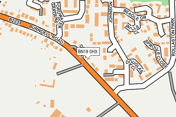 BN18 0HX map - OS OpenMap – Local (Ordnance Survey)