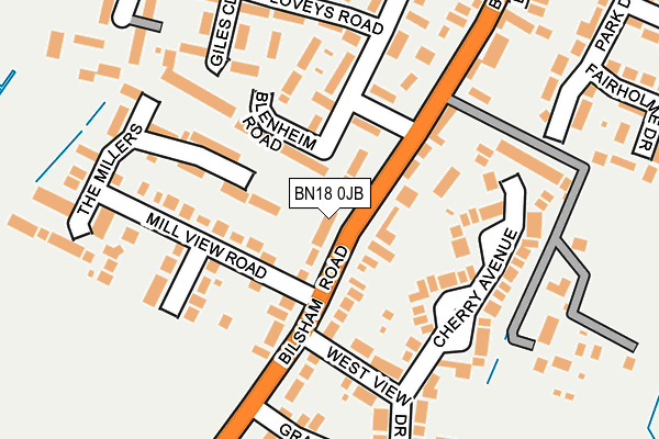 BN18 0JB map - OS OpenMap – Local (Ordnance Survey)