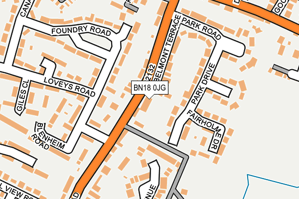 BN18 0JG map - OS OpenMap – Local (Ordnance Survey)