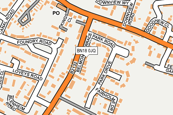 BN18 0JQ map - OS OpenMap – Local (Ordnance Survey)