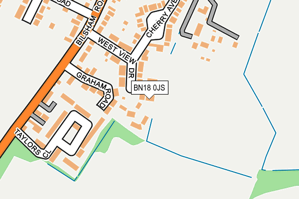 BN18 0JS map - OS OpenMap – Local (Ordnance Survey)