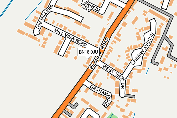 BN18 0JU map - OS OpenMap – Local (Ordnance Survey)